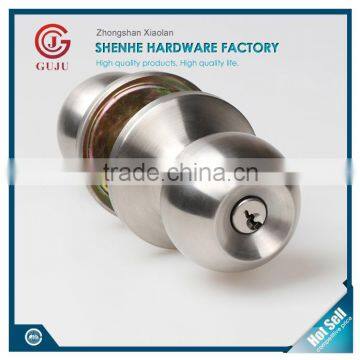 2016 tubular easy installation knob lock with 3 brass keys
