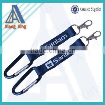 High quality black free short carabiner lanyard key chain gift under 1 dollar