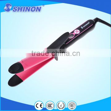 2 in 1 hair iron combines hair straightener and hair curler temperature adjustable curling iron