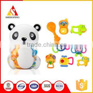 Chenghai colorful 8 pcs panda bottle baby rattle toy