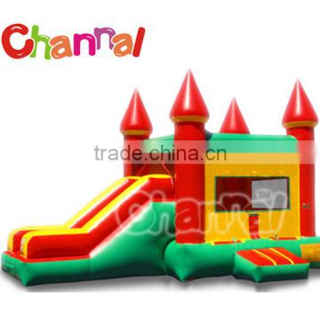 Commercial pretty inflatable castle bouncers with slide