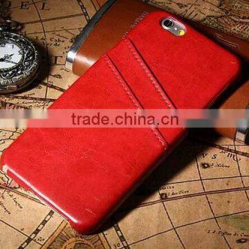 leather case for iphone with ID card slot, leather case for iphone 6, for iphone 6 leather back cover case