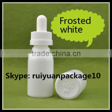 Frosted white glass essential oil sample bottle with dropper for e vape oil