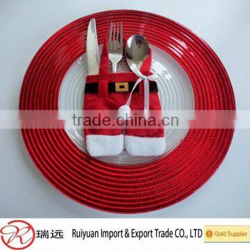 Promotional Cute Santa Claus Suit Christmas Cutlery Bag ,cutlery Sleeve for Sale photo-3