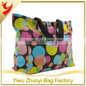 High Quality Dots Printed Nylon Tote Bag for Traveling and Shopping