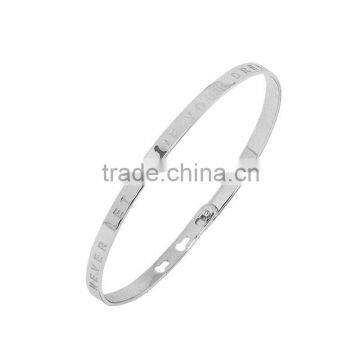 Memories Bangles With Customize Design Word 'NEVER LET GO OF YOUR DREAM' With 4mm/7mm Width photo-1