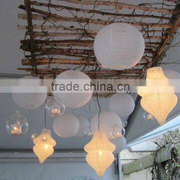 Assorted white Eyelet Lace Rice Paper Lanterns