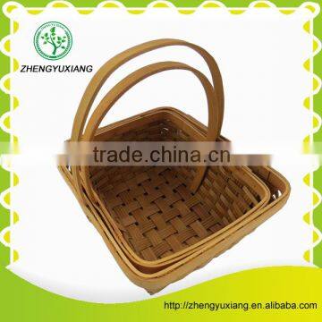 Weaving fruit basket with embossing and handle