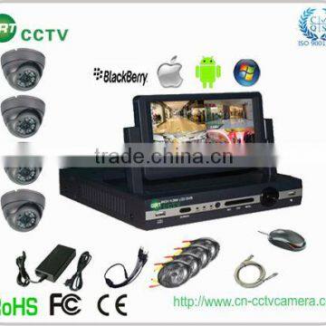 4ch outdoor cctv kits D1 H.264 420tvl standalone cctv camera dvr kit (GRT-D7004MHK2-4CT