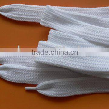 White Flat Fat Shoelaces