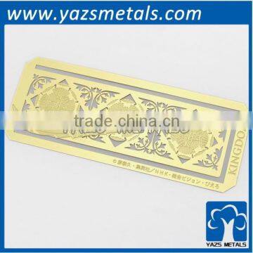Gold Plating Metal Custom Etched Bookmark