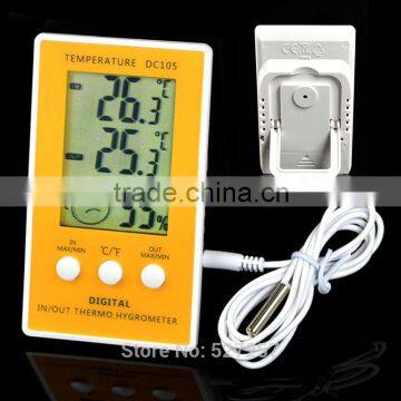 Electronic LCD Digital Indoor Outdoor Temperature Humidity Meter Wired Sensor Thermometer Hygrometer