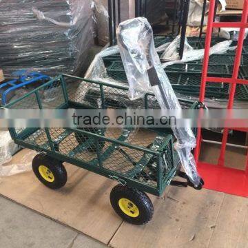 Four wheel heavy duty garden trolley cart