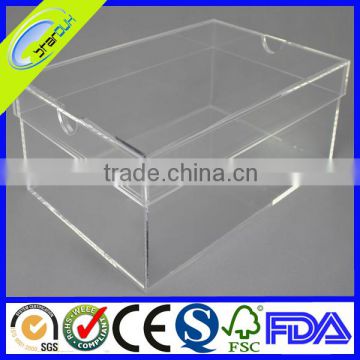 Transparent acrylic plastic display shoe box clear