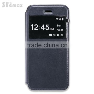 Latest styles Leather rubberized case with single window for HTC E9