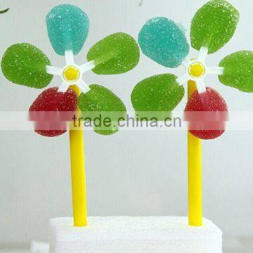 handmade colorful pinwheel shape lollipop , Jelly drops can move