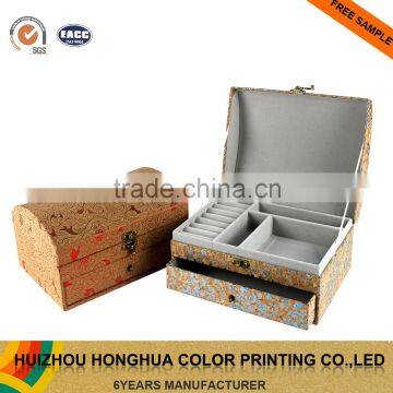 Vintage Hot Stamping Leatherette Paper Jewelry Box Cardboard Packaging Box