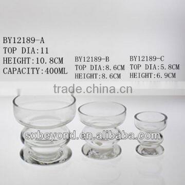 clear glass made screw-thread shaped shot glass cup