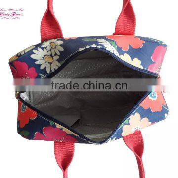 Painting Flowers Pattern Canvas Leather Classical Handbag photo-2