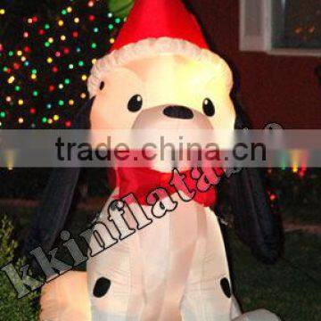 inflatable christmas cartoons/lighted inflatable bear for festival party