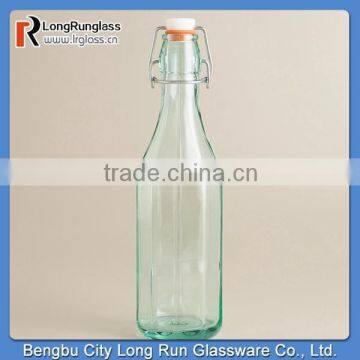 LongRun 17oz Faceted Recycled Glass Hermetic Storage Glass Bottle with OEM Design