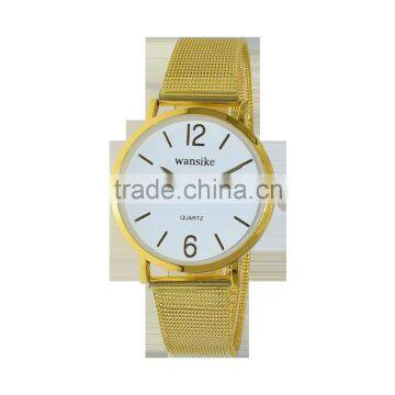 Brand owned logo oem slim watch stainless steel Case back watch with stone for lady