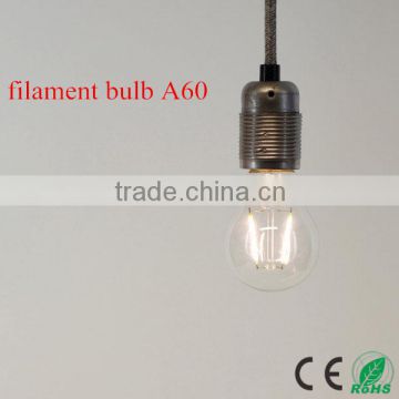 LED filament bulb dimmable A19/A60 2w 4w 6w 8w CE ROHS SAA LED lights