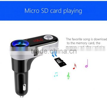 2016 New Hotsale Bluetooth Car Kit FM Transmitter MP3 Music Player Handsfree USB Charger TF Card Surpported