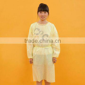 Spunlace nonwoven yellow impervious disposable isolation gowns