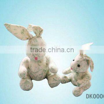 9" Printed Fabric Craft Stuffed Toy Animal Rabbit PP Cotton Filled