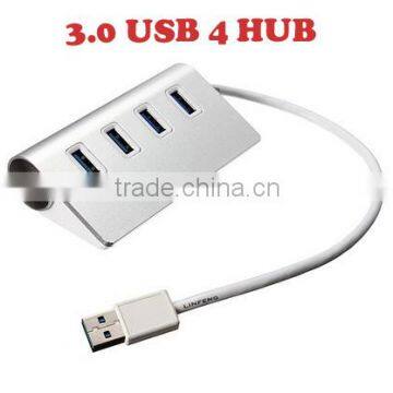 High Speed 4 Ports USB 3.0 Hub Portable Aluminum Hub New for Aple Macbook Air PC Laptop