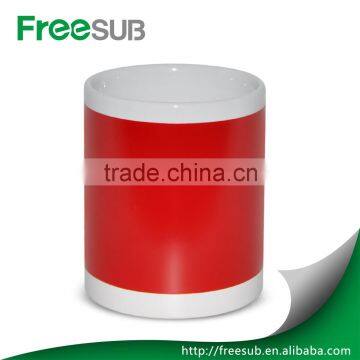 White mug with patch color changing ceramic sublimation mugs