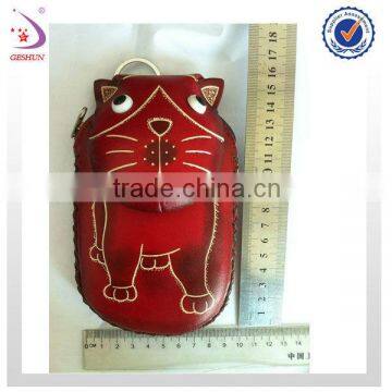 Hot sale animal antique real leather print coin purse