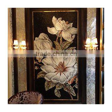 VH JY-JH-BJ01-A Decorative Flower Glass Mosaic Wallpaper Tile Mural Design