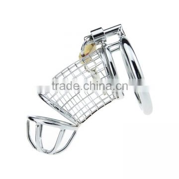 Men Metal Fetish Material Eco-plating Bake Iron Three Rings Chasity Penis Cage