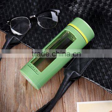 Best Sale Drinking 500 ml Green Sport Glass Water Bottle With Fruit Infuser photo-5