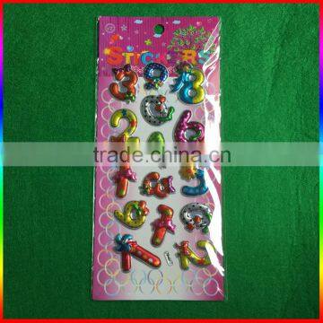 fruit number design 3D blister stickers