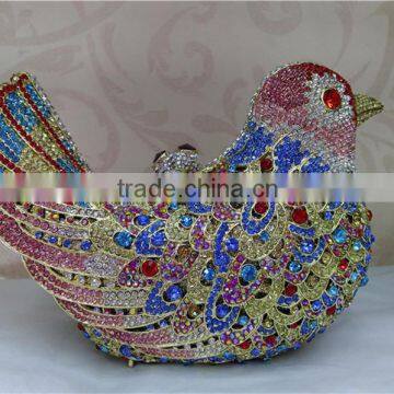 The bird Colorful crystal stone and rhinestone evening clutch Cute fish Evening Bags FH06-1