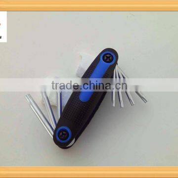 7Pcs Folding Torx Key Wrench Set With Rubber Grip