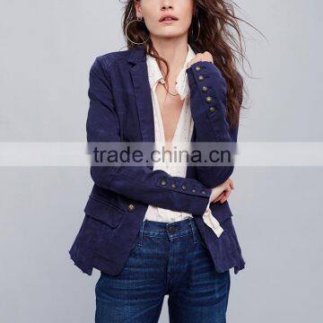 High Quality Online Shopping Jackets Blue Stylish Fashion Lady Blazer