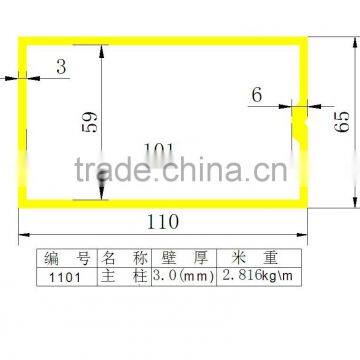 6063 T5 aluminum extrusion profiles for 1101 curtain wall