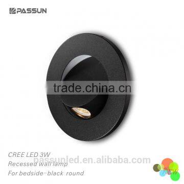 black colour led wall light with press down swith