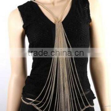 Trendy punk alloy tassel body chain