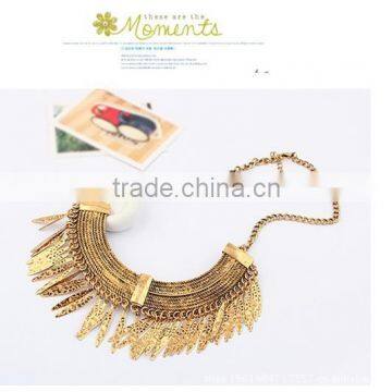 Antique Gold Plated Choker Collar Vintage Pendant Statement Necklace Women Necklaces & Pendants Fashion Necklaces for Women 2014 photo-3