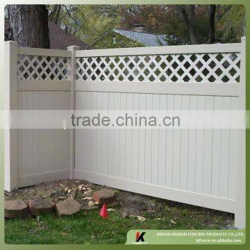 Lattice top PVC white garden fence