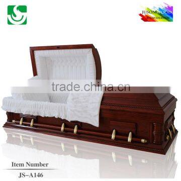 JS-A146 luxury adult wooden casket supplier