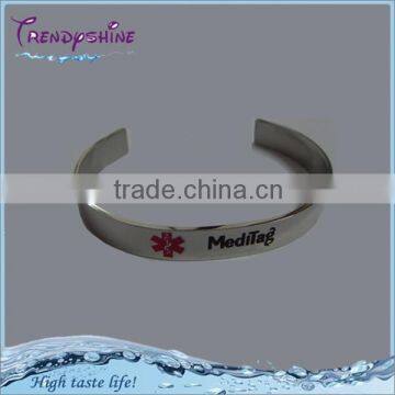 Cheap stainless steel engraving medical bangle cuff
