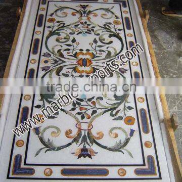 Home Decorative Marble Inlay Dining Table Top pietre dure tables