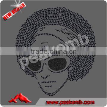 Beautiful black girl iron on rhinestone transfer for t-shirt