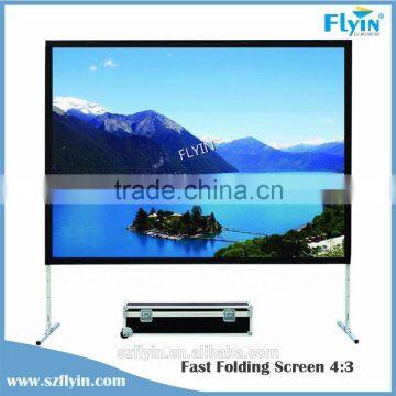 High quality ! front and Rear Easy folding screen with wheel wFlight Case Projector screen